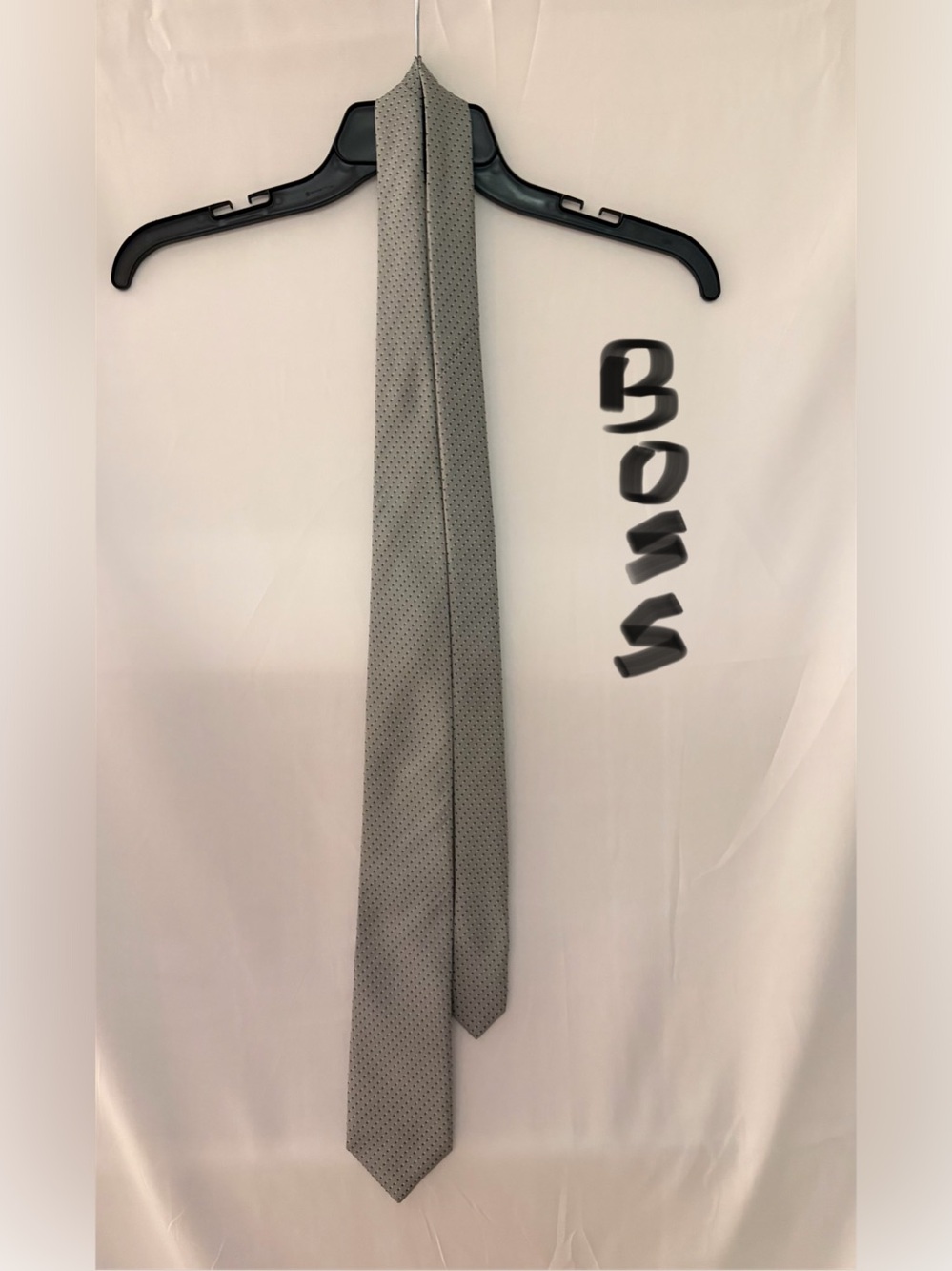 BOSS Gray Microdot Silk Tie
